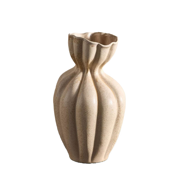 shaped vase beige small