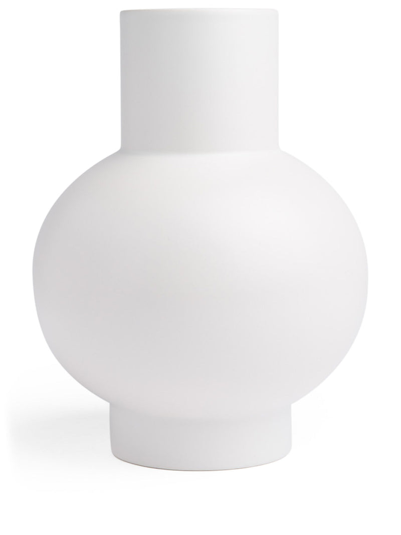 earthenware white vase medium