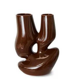 espresso ceramic vase brown