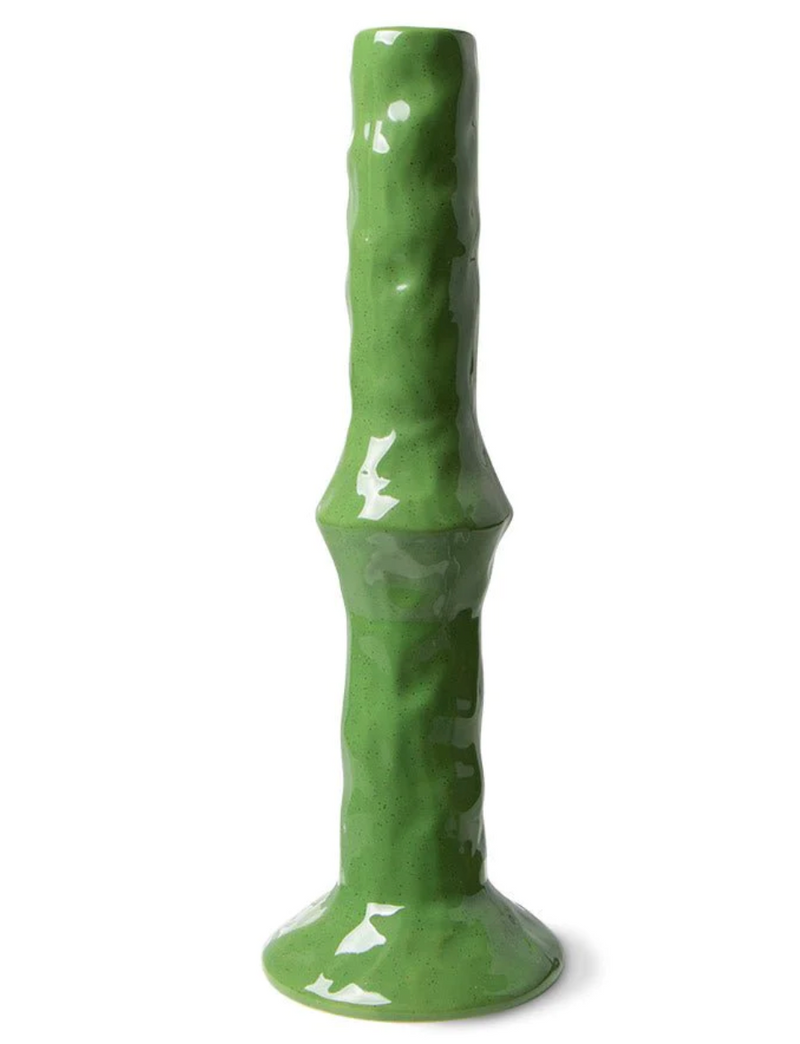 ceramic candle holder fern green