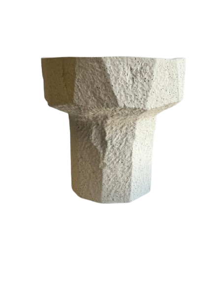 facet stone vase