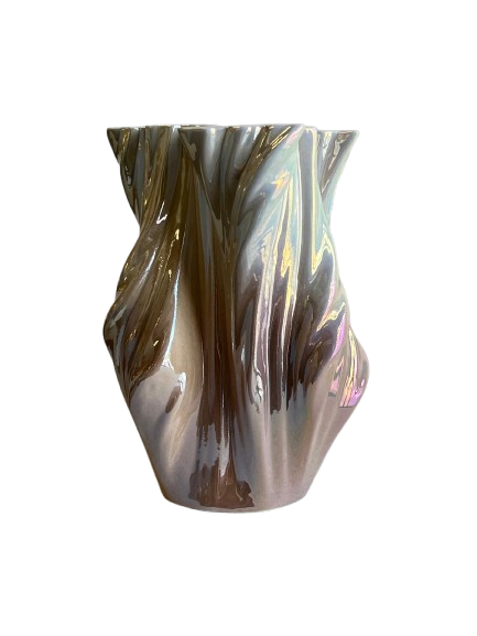 swirled glossy vase | 24cm x 22cm