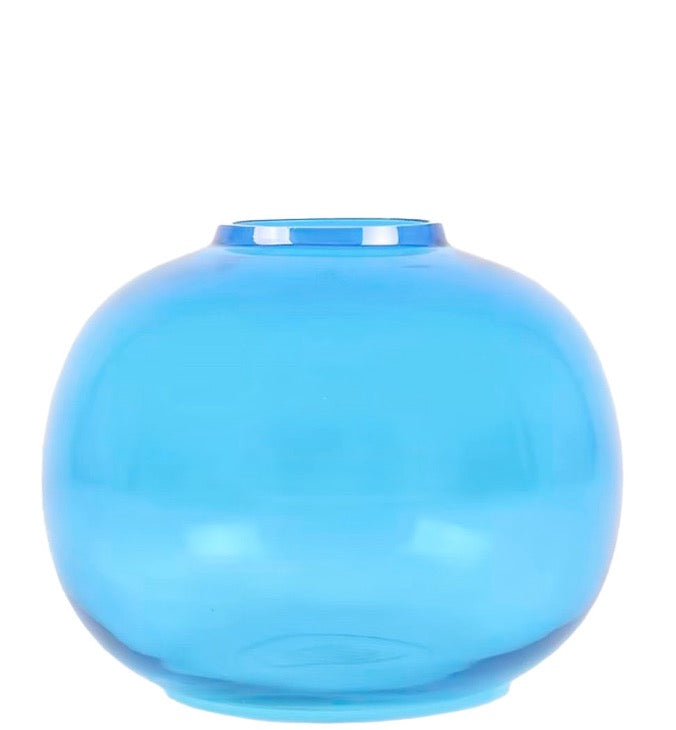 round blue vase