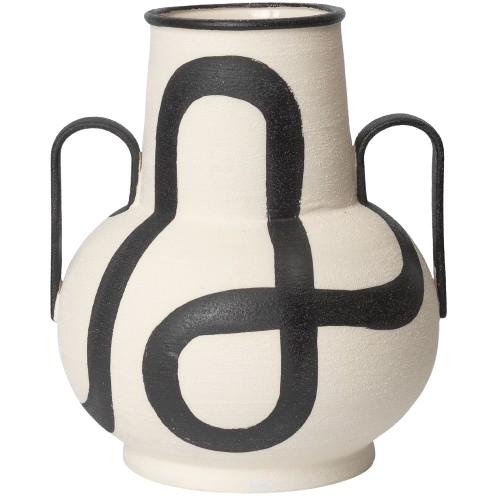 hand - painted stoneware vase