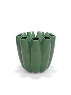 flor vase green