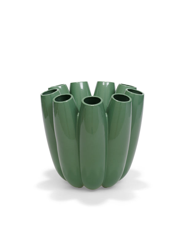 flor vase green