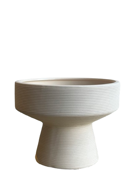 ribbed off-white bowl