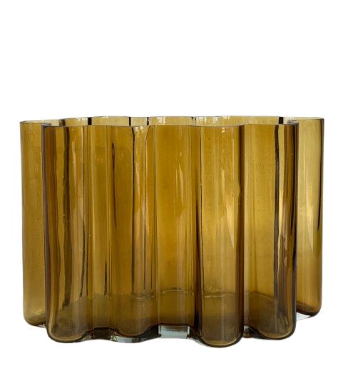 Retro Ripple Glass Vase