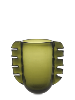 olive green glass vase