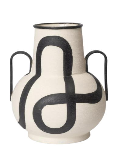 hand - painted stoneware vase