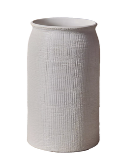 woven-texture ceramic vase