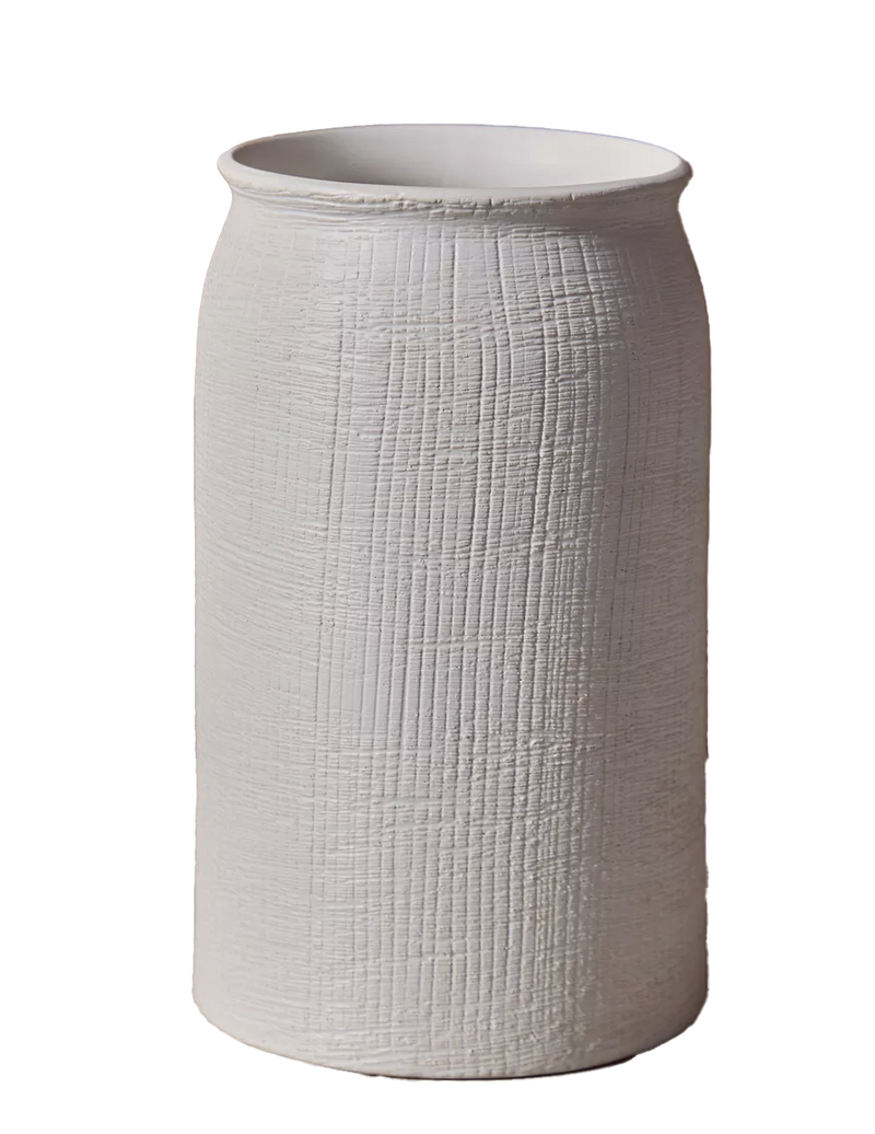 woven-texture ceramic vase