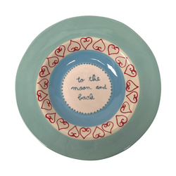 to the moon and back ceramic dinner plate
