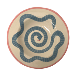 sneaky pink ceramic dinner plate