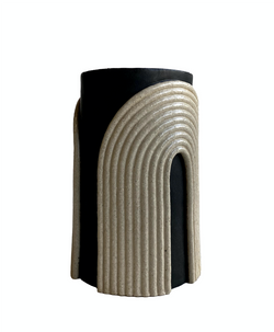 cylinder vase black&beige